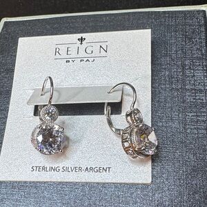 Reign by PAJ Sterling Silver Earrings with Clear Stones